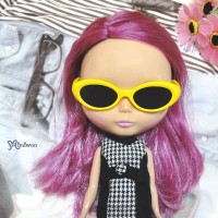 HSM011YEW02 Neo B Doll Mimi Plastic Yellow Glasses Black Lens HSM011YEW02 Neo B Doll Mimi Plastic Yellow Glasses Black Lens
