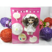 Mame Momoko White Dress Girl Mini Figure 10cm Doll 215200 Mame Momoko White Dress Girl Mini Figure 10cm Doll 215200