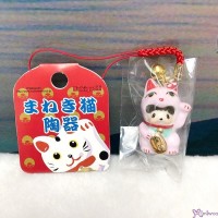 499030 Monchhichi 4cm Ceramics Lucky Cat Phone Strap Mascot PINK 499030 Monchhichi 4cm Ceramics Lucky Cat Phone Strap Mascot PINK