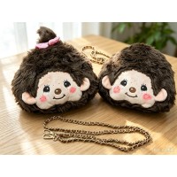 60376 Monchhichi Hand Bag with Chain Handbag Girl ~ NEW ~ 60376 Monchhichi Hand Bag with Chain Handbag Girl ~ NEW ~