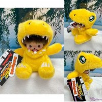 646166 Monchhichi x Digimon Bebichhichi S Size Plush - Agumon ~ RARE 646166 Monchhichi x Digimon Bebichhichi S Size Plush - Agumon ~ RARE