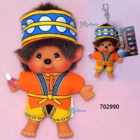 Monchhichi SS Size Big Head Plush Mascot Keychain Taiwan Tribe Tsou 702990