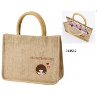 744532 Monchhichi 29 × 23 × 10.5cm Natural Linen Bag HandBag ~ PRE-ORDER ~ 744532 Monchhichi 29 × 23 × 10.5cm Natural Linen Bag HandBag ~ PRE-ORDER ~