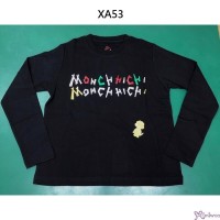 XA53-M Monchhichi 100% Cotton Fashion Adult Long Sleeve Tee Black M Size XA53-M Monchhichi 100% Cotton Fashion Adult Long Sleeve Tee Black M Size