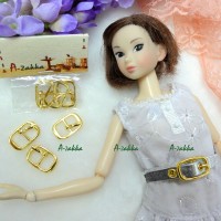 NDA034GLD Doll Dress Crafts 11mm x 18mm Metal Buckle Gold 3pcs
