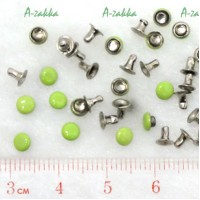 NDA046GRN DIY Dress Material Metal Mini Mushroom Rivet 4mm Green NDA046GRN DIY Dress Material Metal Mini Mushroom Rivet 4mm Green