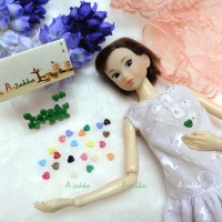 NDB003GRN Doll Dress DIY Crafts Tool Tiny Button Heart 4mm Green NDB003GRN Doll Dress DIY Crafts Tool Tiny Button Heart 4mm Green