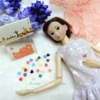 NDB003RAE Doll Dress DIY Craft Tiny Tool Button Heart 4mm Orange NDB003RAE Doll Dress DIY Craft Tiny Tool Button Heart 4mm Orange