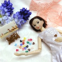NDB004BRN Doll Dress DIY Crafts Tiny Button Heart 6.5mm Brown NDB004BRN Doll Dress DIY Crafts Tiny Button Heart 6.5mm Brown