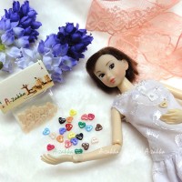 NDB004CRM Doll Dress DIY Crafts Tiny Button Heart 6.5mm Cream NDB004CRM Doll Dress DIY Crafts Tiny Button Heart 6.5mm Cream