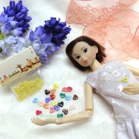 NDB004YEW Doll Dress DIY Crafts Tiny Button Heart 6.5mm Yellow NDB004YEW Doll Dress DIY Crafts Tiny Button Heart 6.5mm Yellow
