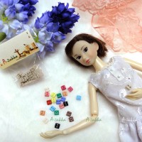 NDB006CRM Doll Dress DIY Sewing Tiny Button Square 5mm Cream NDB006CRM Doll Dress DIY Sewing Tiny Button Square 5mm Cream