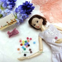 NDB006LPN Doll Dress DIY Sewing Tiny Button Square 5mm Lt Pink NDB006LPN Doll Dress DIY Sewing Tiny Button Square 5mm Lt Pink