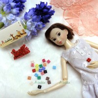 NDB006RED Doll Dress DIY Sewing Tiny Button Square 5mm Red NDB006RED Doll Dress DIY Sewing Tiny Button Square 5mm Red