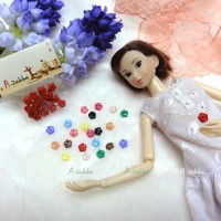 NDB007RED Doll Dress Sewing Button Sakura Flower 6.5mm Red NDB007RED Doll Dress Sewing Button Sakura Flower 6.5mm Red