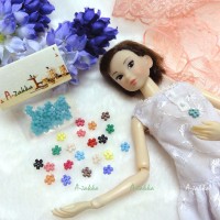 NDB008BLE Doll Dress DIY Sewing Tiny Button Flower 6.5mm Blue NDB008BLE Doll Dress DIY Sewing Tiny Button Flower 6.5mm Blue