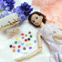 NDB008CRM Doll Dress DIY Sewing Tiny Button Flower 6.5mm Cream NDB008CRM Doll Dress DIY Sewing Tiny Button Flower 6.5mm Cream