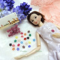 NDB008LPN Doll Dress DIY Sewing Button Flower 6.5mm Light Pink NDB008LPN Doll Dress DIY Sewing Button Flower 6.5mm Light Pink