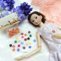 NDB008RAE Doll Dress DIY Sewing Tiny Button Flower 6.5mm Orange NDB008RAE Doll Dress DIY Sewing Tiny Button Flower 6.5mm Orange
