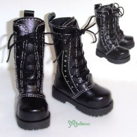 SHM041BLK MSD DOC 1/4 bjd doll Shoes PU Leather Causal Boots BLACK