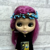 YC0053BLE Bjd Mini Headdress Flower Ring Blue YC0053BLE Bjd Mini Headdress Flower Ring Blue