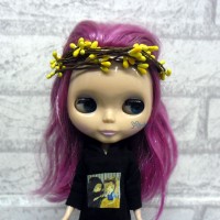 YC0053YEW Bjd Mini Headdress Flower Ring Yellow YC0053YEW Bjd Mini Headdress Flower Ring Yellow